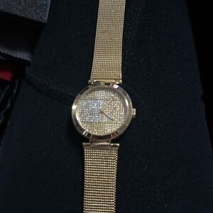 Tommy Hilfiger gold silver rhinestone watch